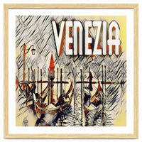 Venezia Vintage Art Gondolas sketch