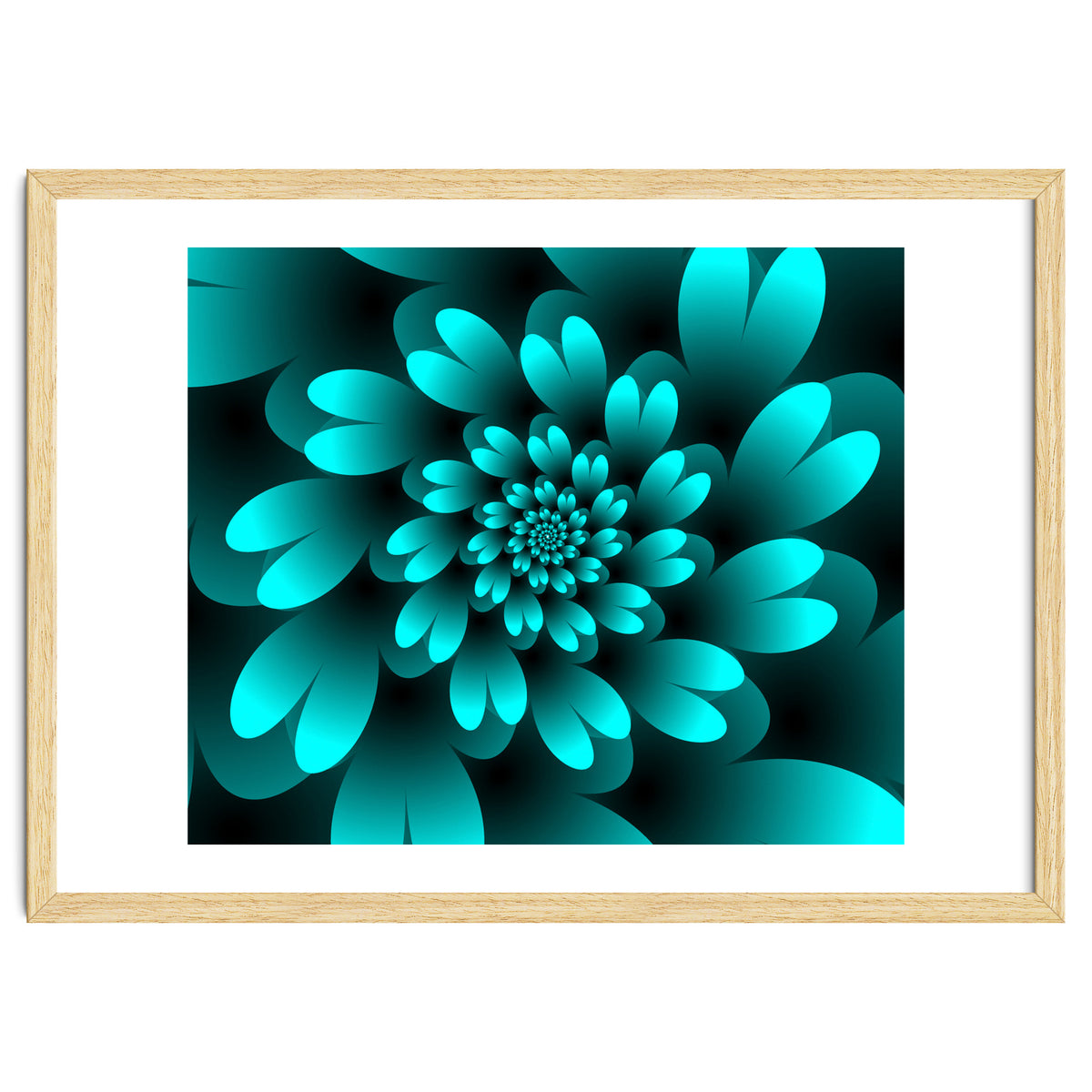 Turquoise Floral Satin Art