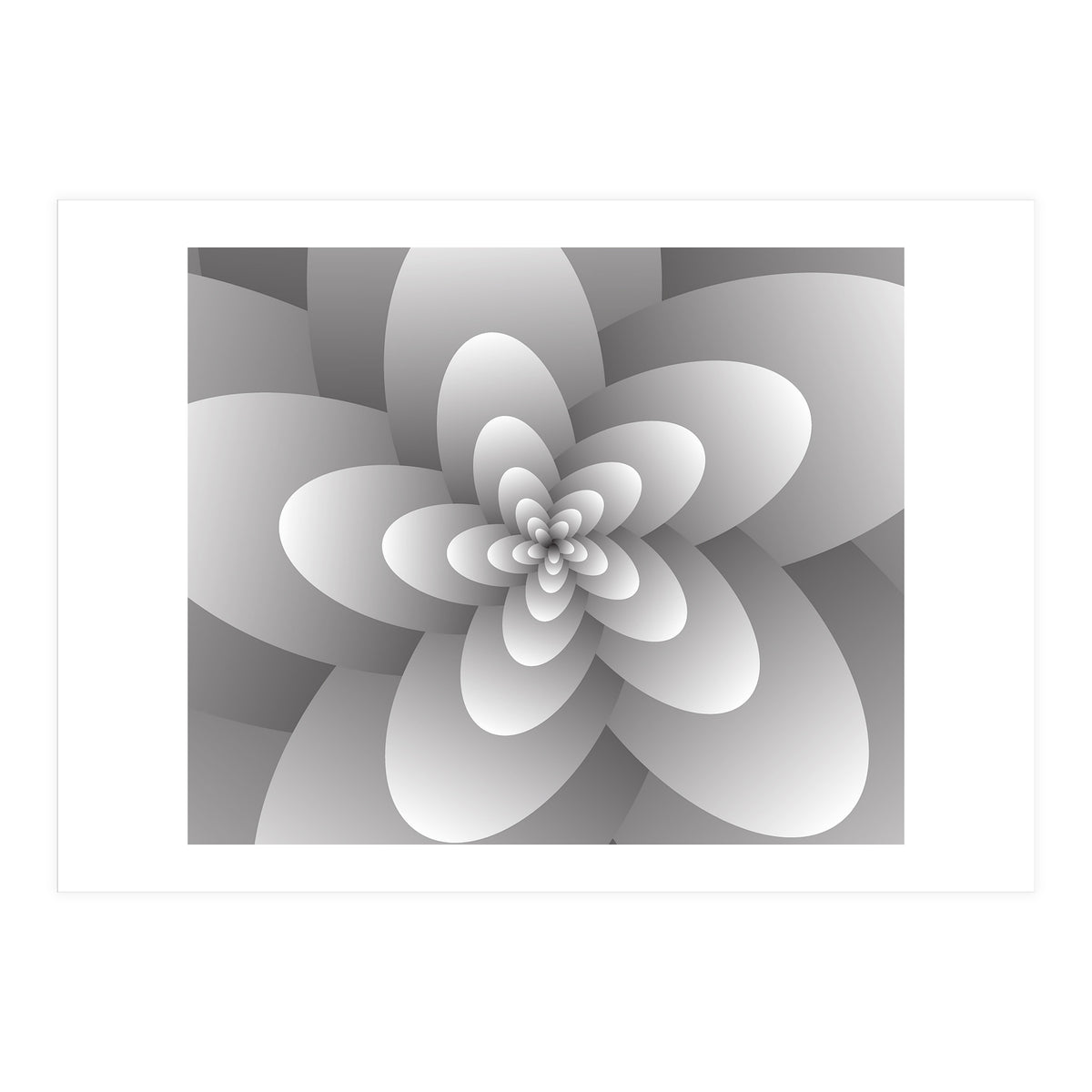 3d Abstract Floral Spiral  (Print Only)