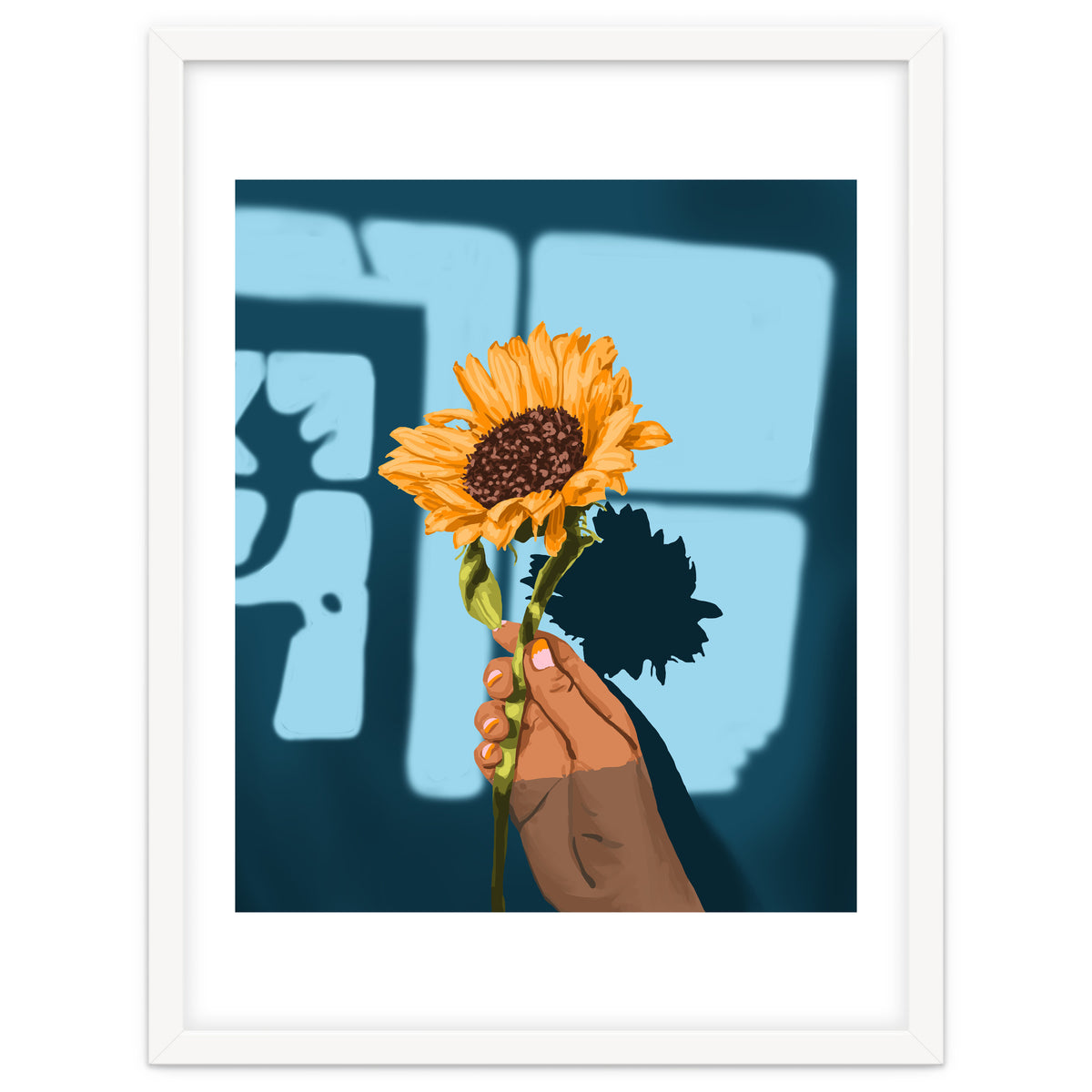 Sunflower Still Life | Flower Hand Painting | Sunny Day Shadow Hope Optimism Positivity Good Vibes
