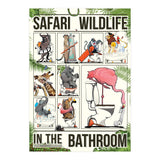 Safari wildlife animals in the bathroom, funny toilet humour.  (Print Only) thumbnail