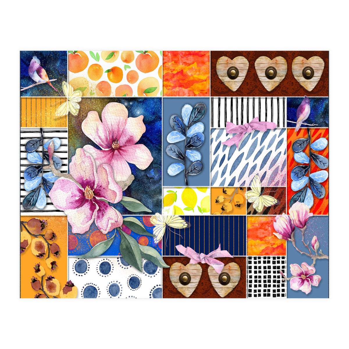 Romantic Floral Collage (Print Only)