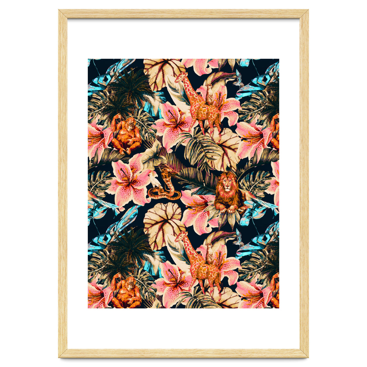 Wild animals in the dark of the jungle 02