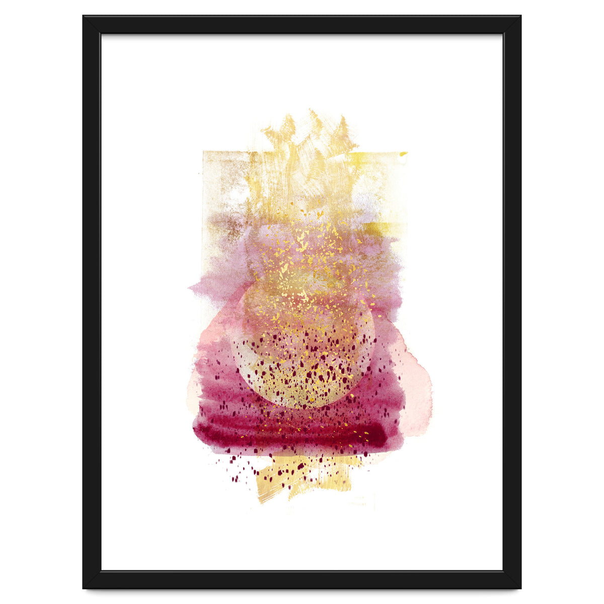 Abstract watercolour summer moon