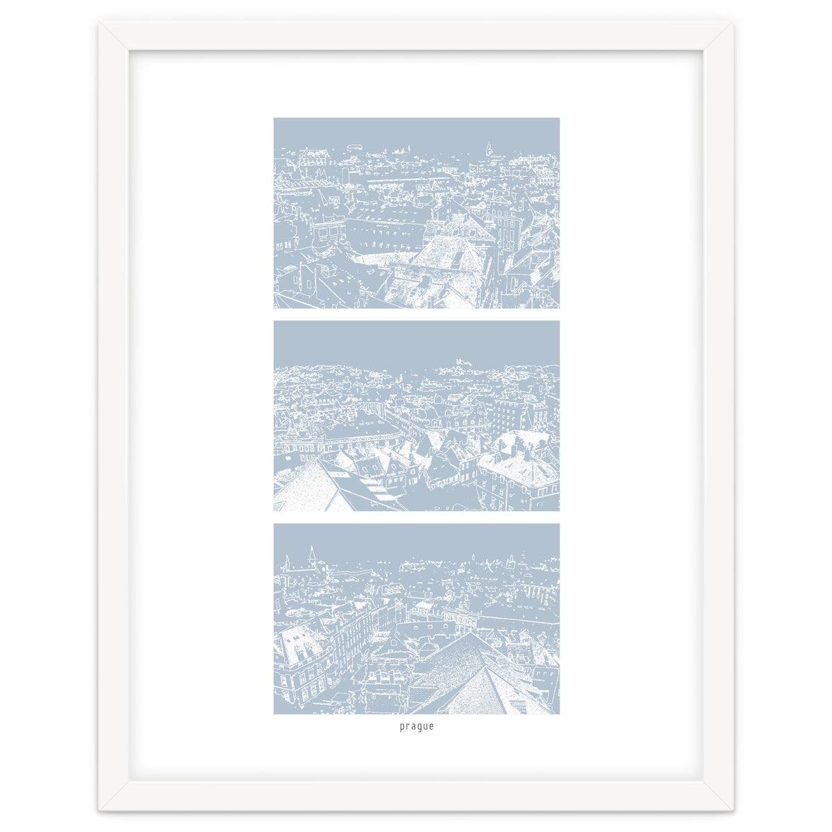 Prague print in blue