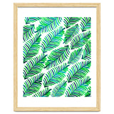 Palm Solace | Tropical Botanical Plants Nature Hand-Painted Watercolor Painting Bohemian Lush Green thumbnail