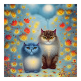 Two Paws Think Alike - Cat Couple in Autumn (Print Only) thumbnail