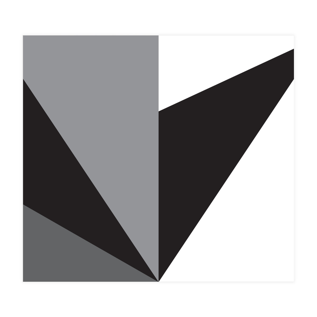 Geometric Shapes No. 76 - black, white & grey (Print Only)