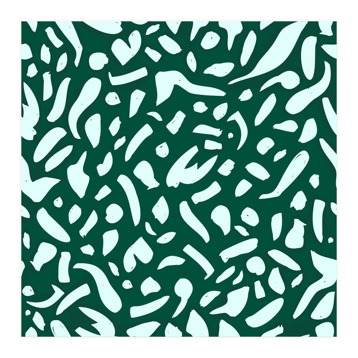 Deep Emrald | Green Terrazzo Pattern | Fun Funky Eclectic Modern Boho Painting (Print Only)