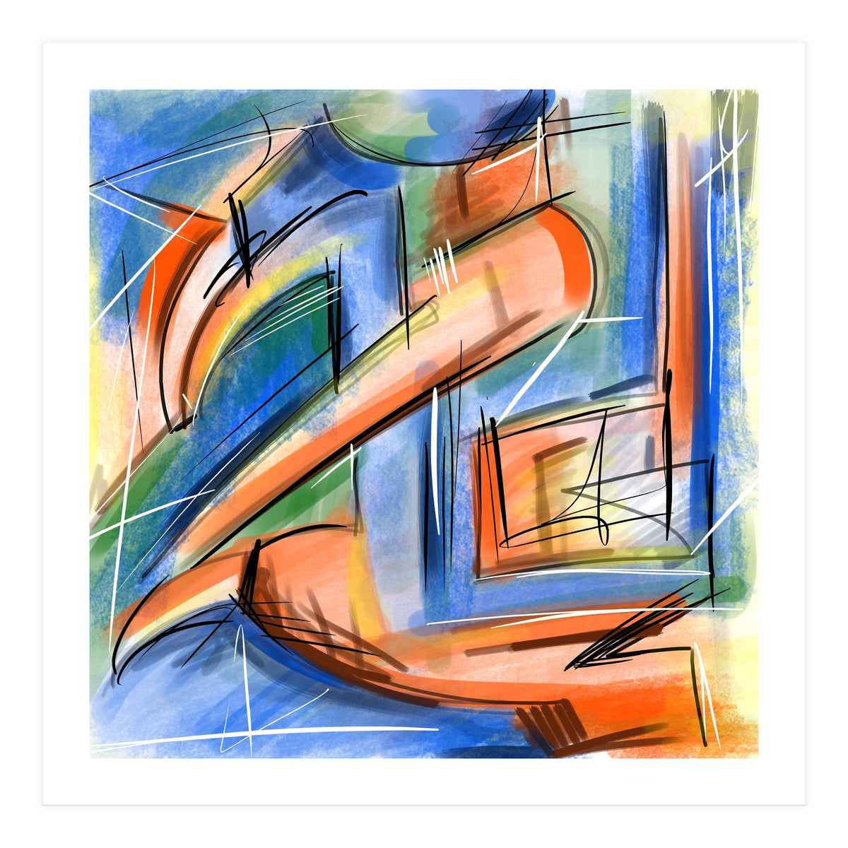 Emersions in blue and orange (Print Only)