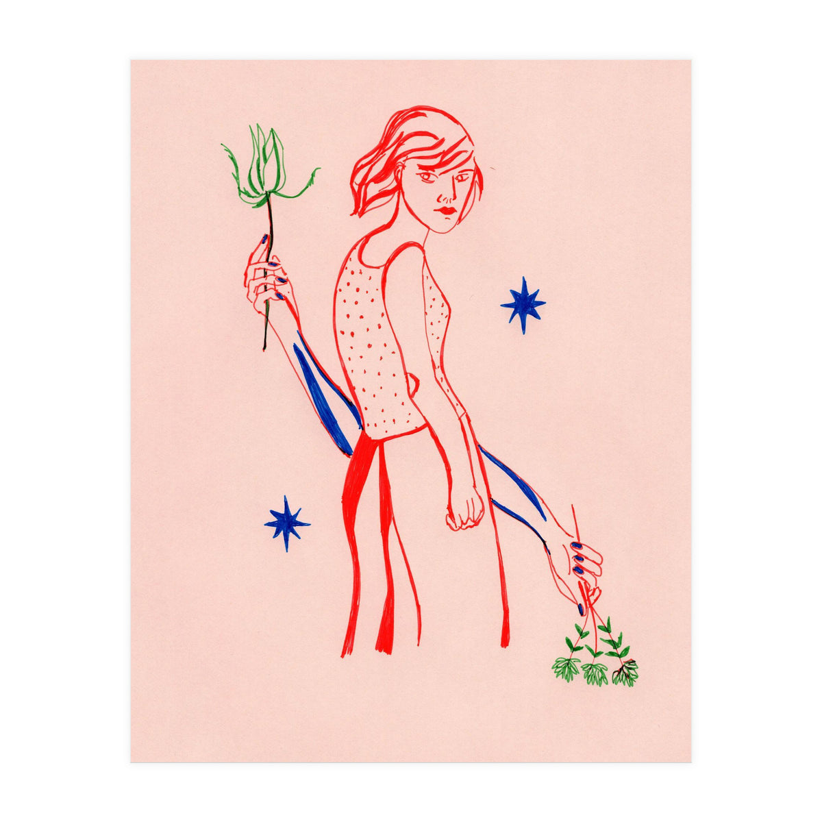 Red lips woman (Print Only)