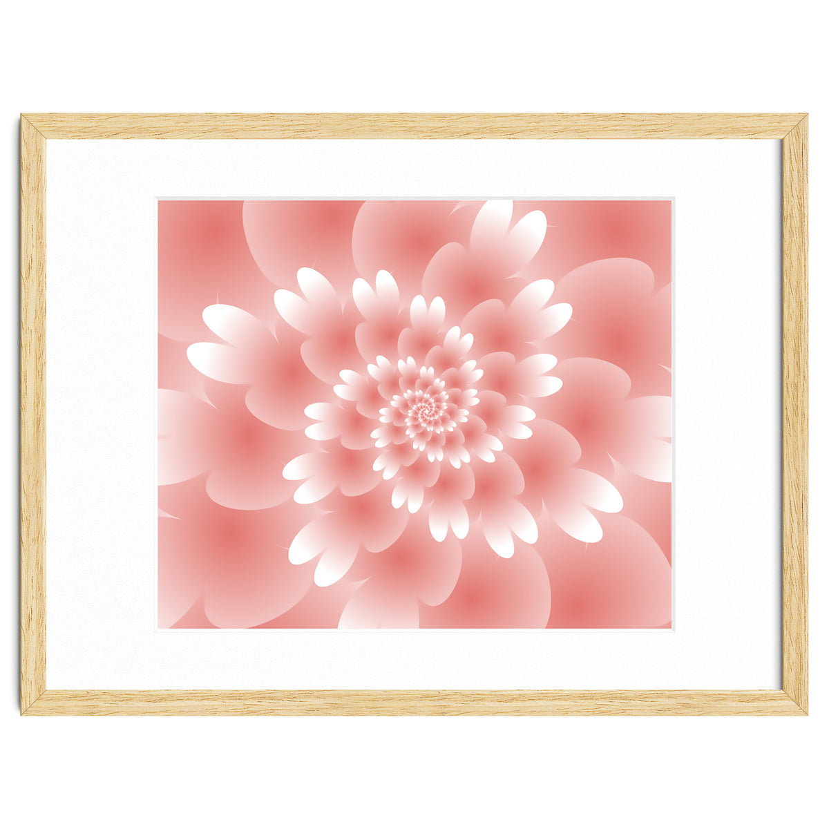 Abstract Orange Spiral Feather 3D ART