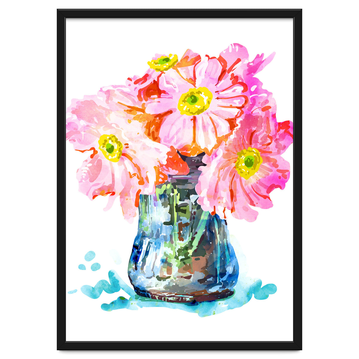 Watercolor Flower Pot