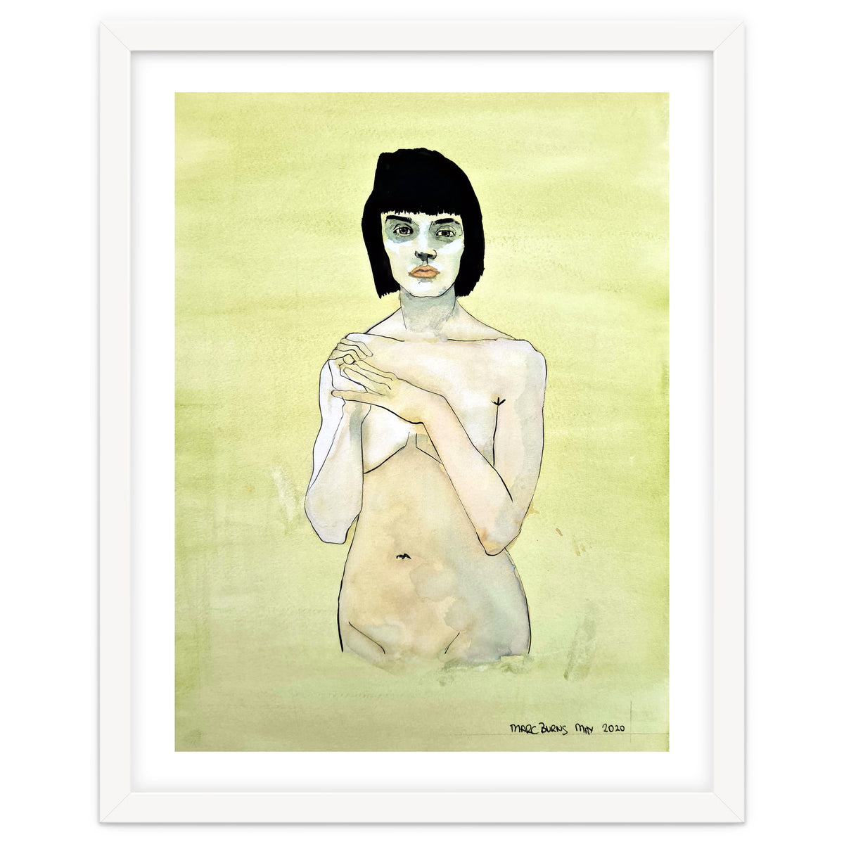 Untitled #75 Nude on a yellow-green ground