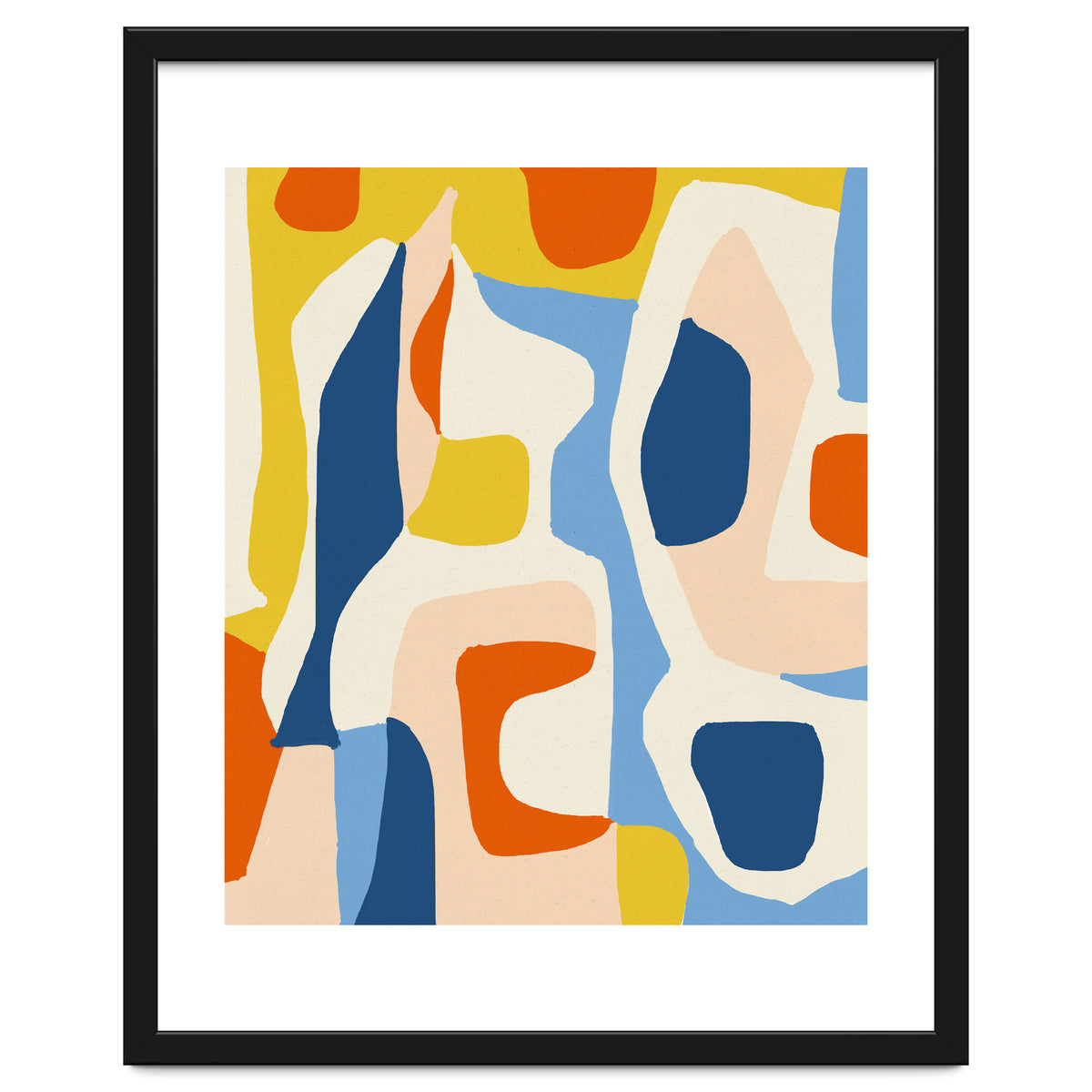 Me & Mine, Abstract Bohemian Pastel Shapes Painting, Eclectic Colorful Graphic Design