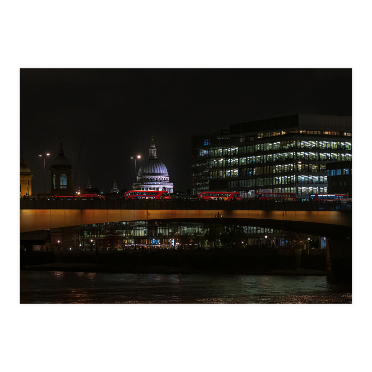 St Pauls & London Bridge photoraphed from the Southbank. (Print Only)