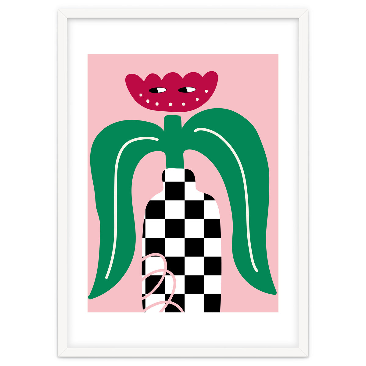 Flower in Checker Vase