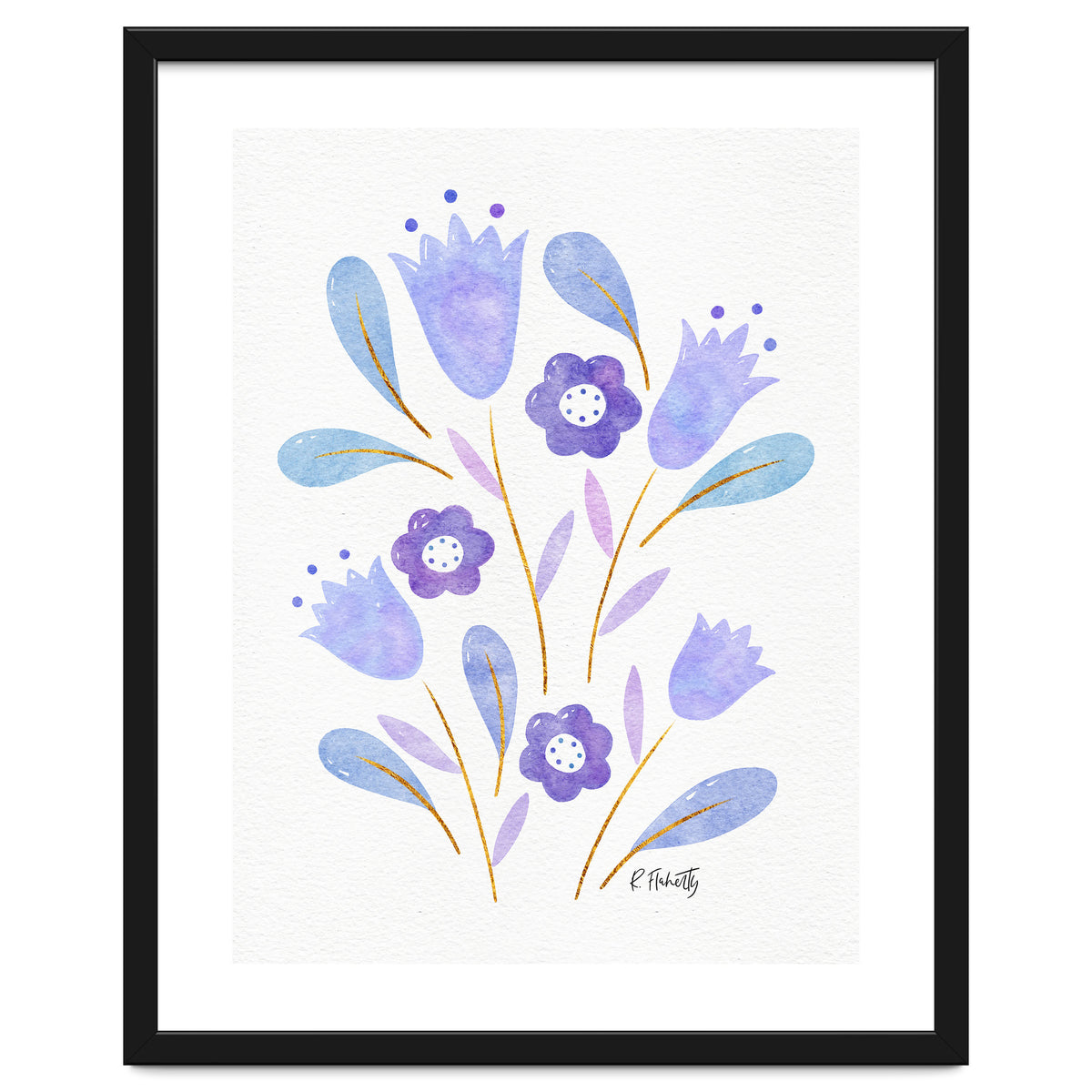 Watercolour Tulips | Purple