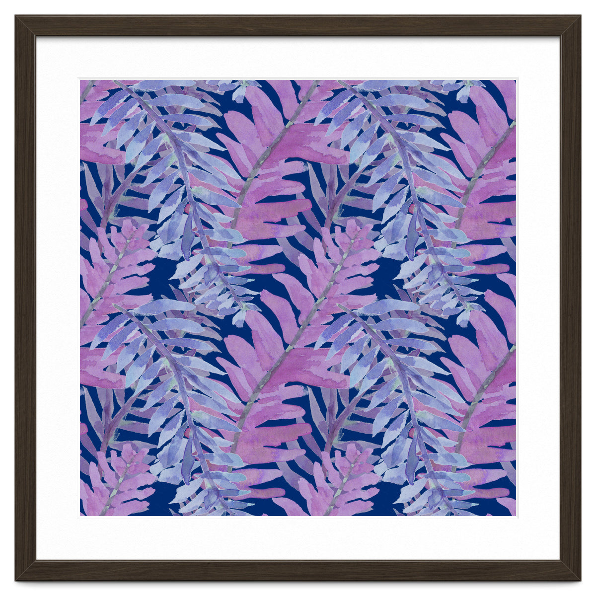 Woodland Ferns in Blue