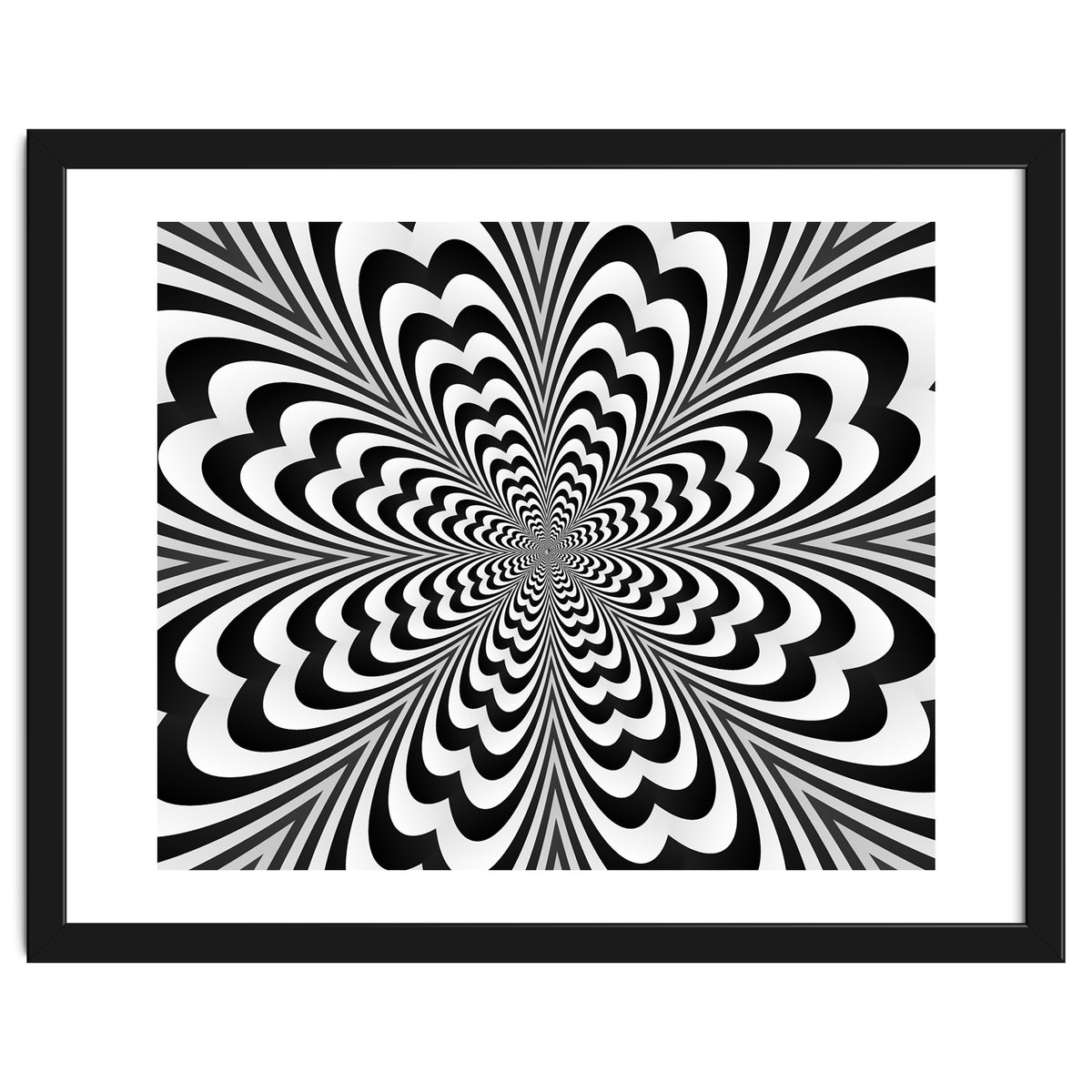 Abstract Spiral Black And White Optical Illusion
