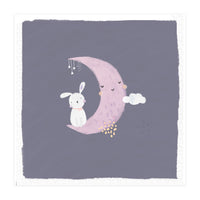 Baby Bunny And Moon (Print Only)
