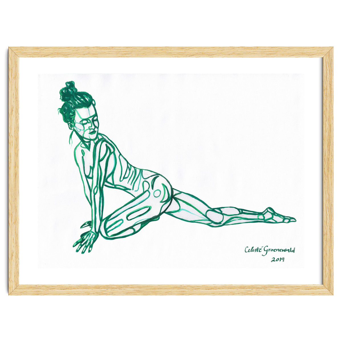 Pigeon Pose in Green