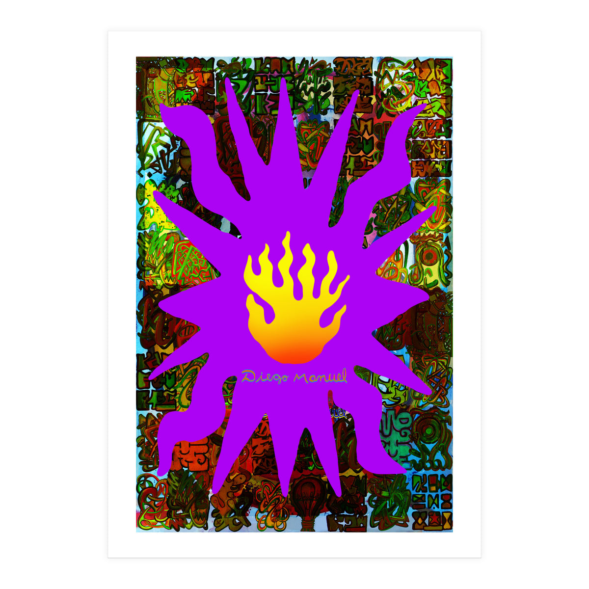 Fuego Y Graffiti 60 (Print Only)