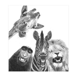 Black and White Jungle Animal Friends (Print Only) thumbnail