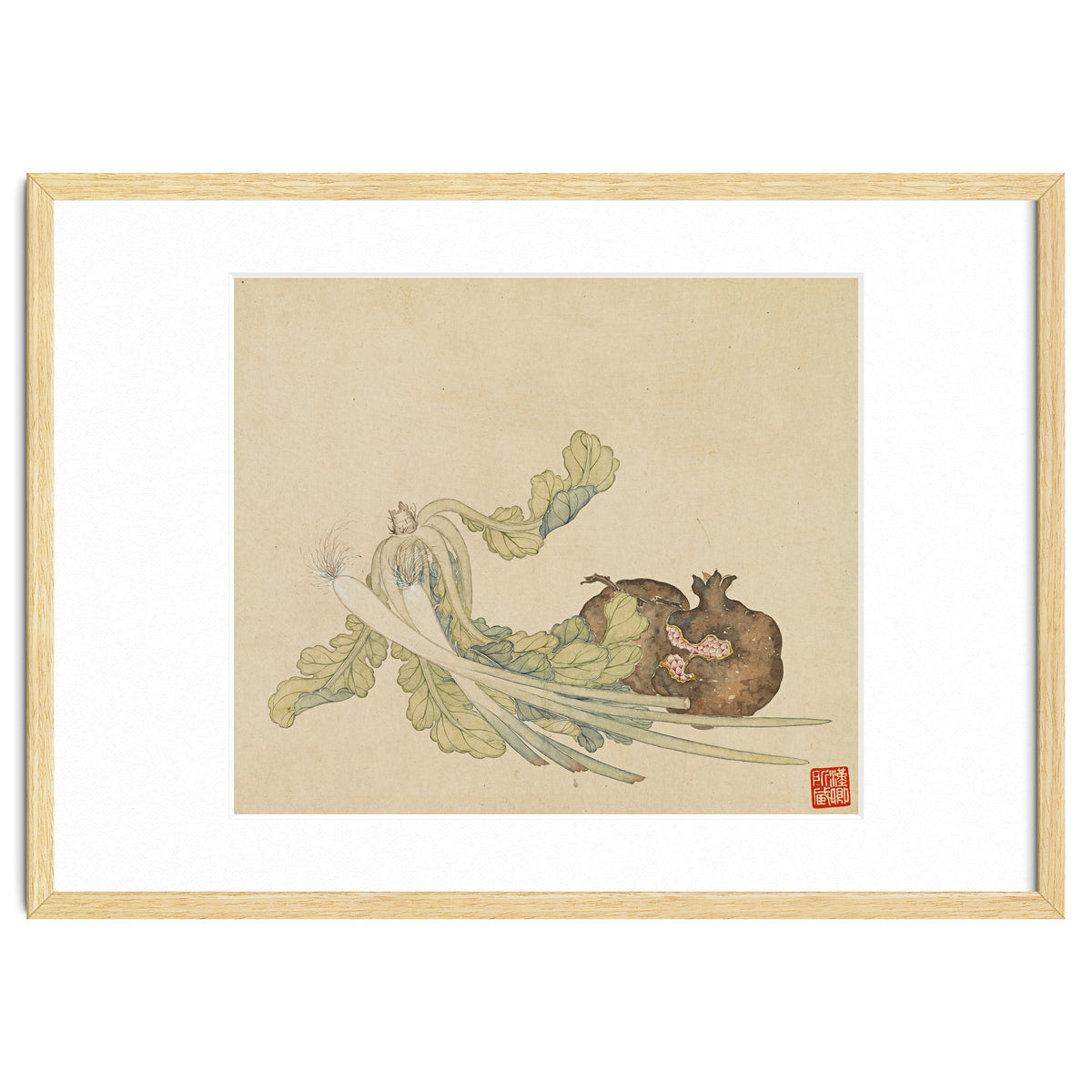 Wang Chengyu ~flowers, Vegetables, Pomegranates, Onions, Chinese Cabbage, Vegetables