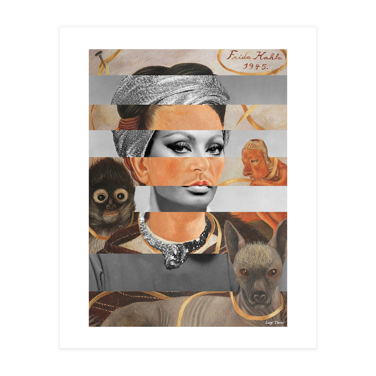 Self Portrait By Frida Kahlo & Sophia Loren (Print Only)