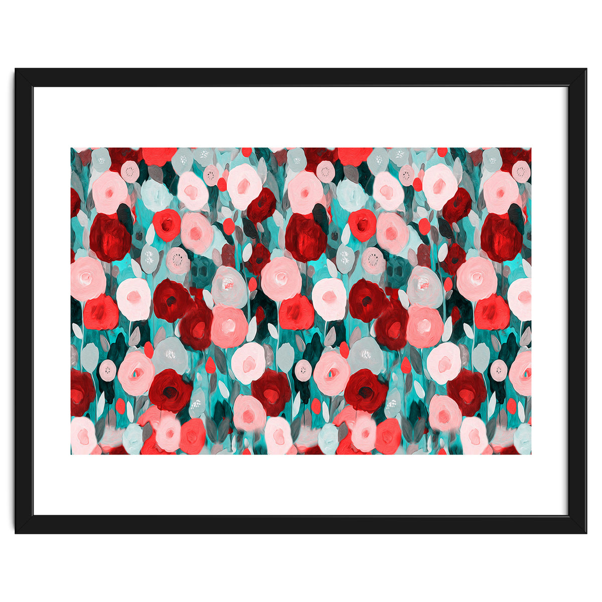 Abstract flower garden acrylic painting