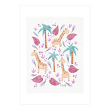 Jungle Giraffes | Pink (Print Only) thumbnail