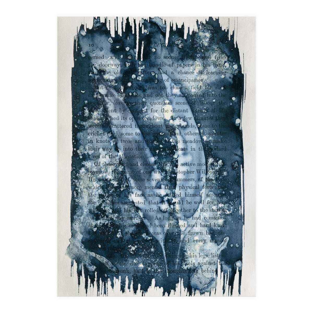 Indigo Blue Botanical Leaves No. 2 (Print Only)