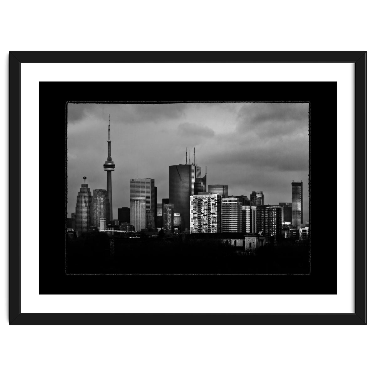 Toronto Skyline From The Pape Ave Bridge No 3 with Border