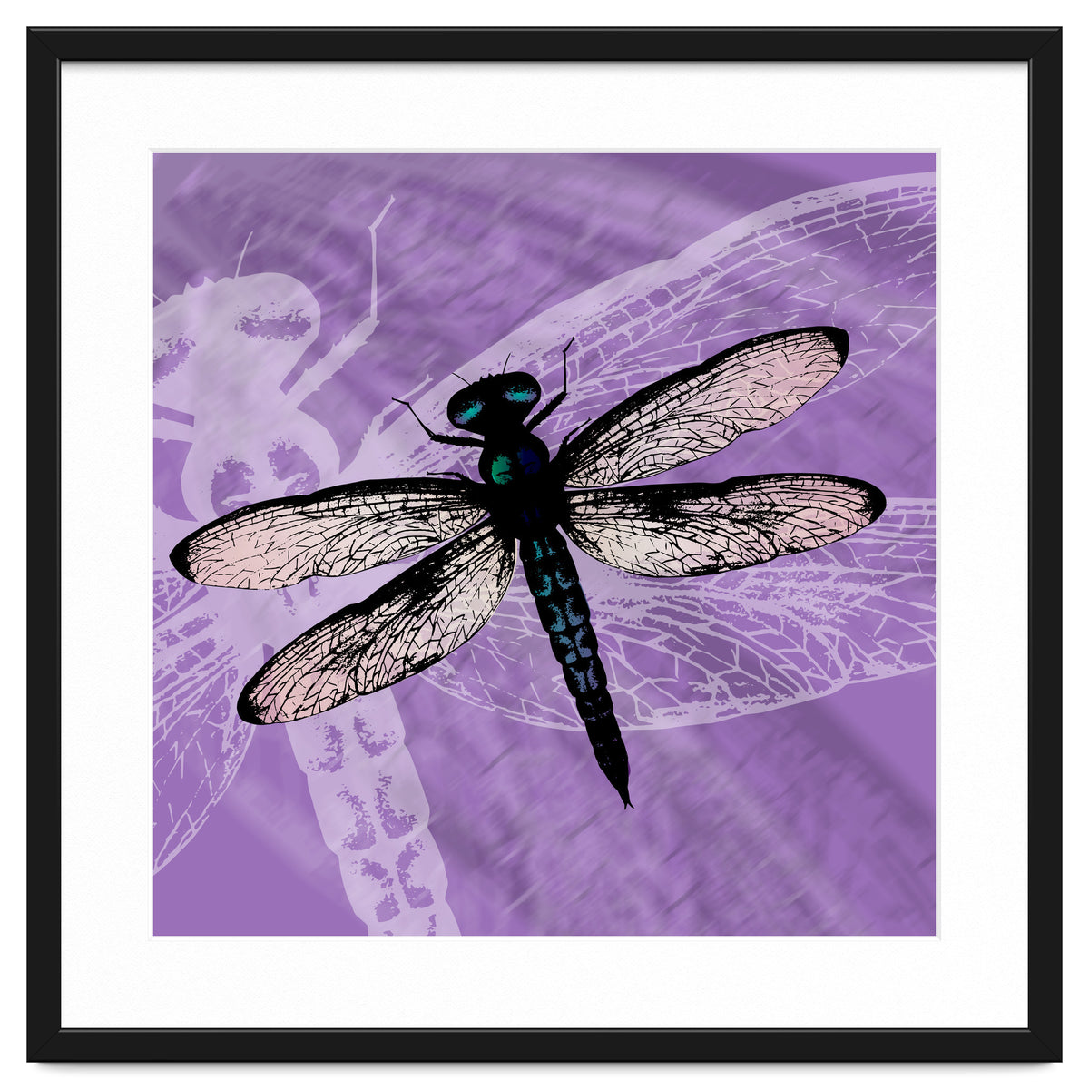 Blue dragonfly vector