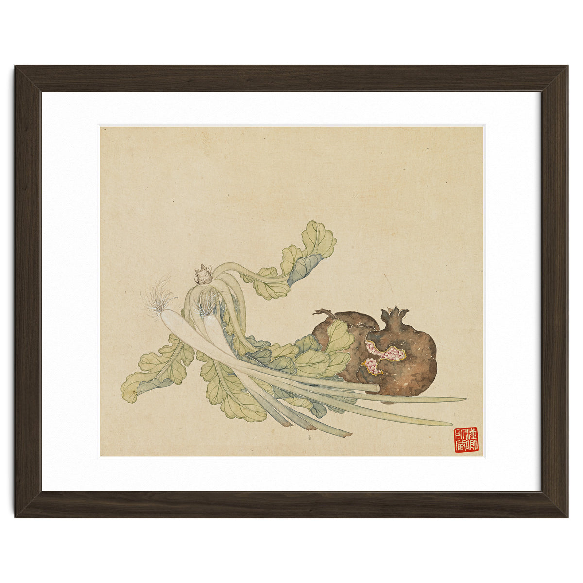 Wang Chengyu ~flowers, Vegetables, Pomegranates, Onions, Chinese Cabbage, Vegetables