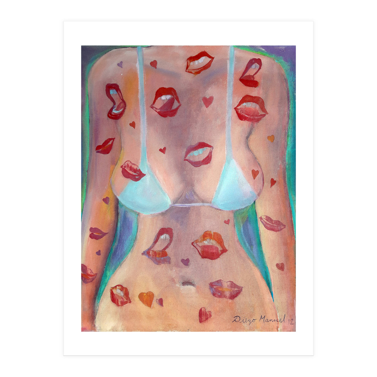 Torso Femenino Con Besos (Print Only)