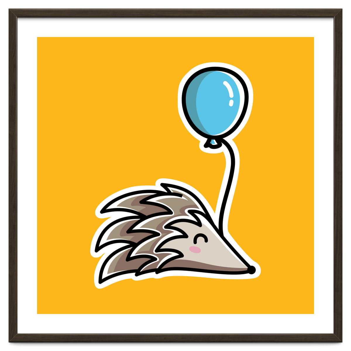 Kawaii Cute Hedgehog With Balloon