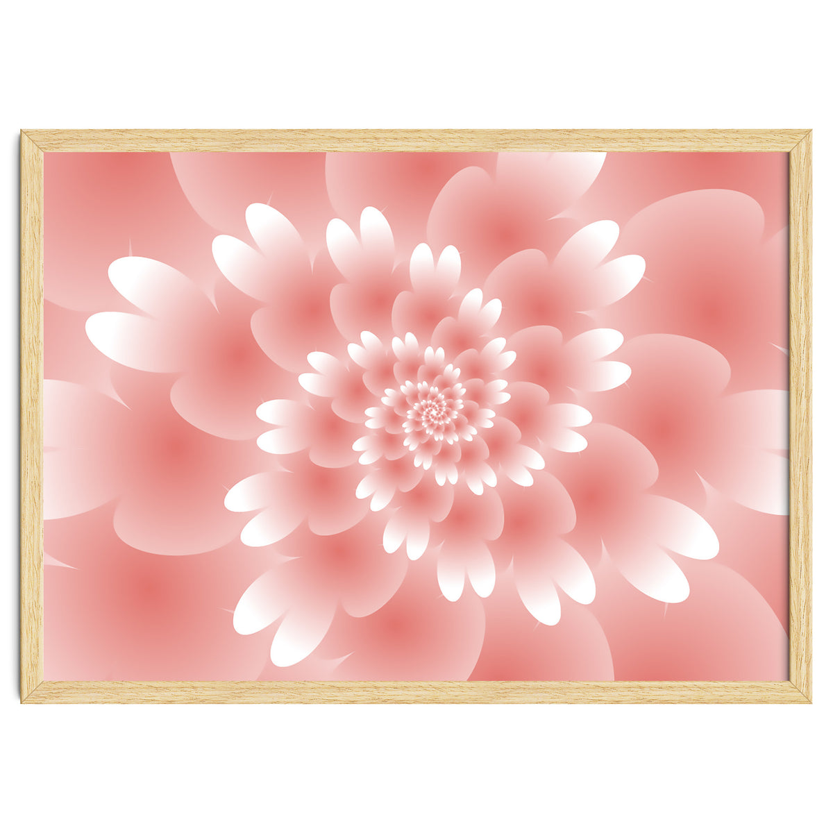 Abstract Orange Spiral Feather 3D ART