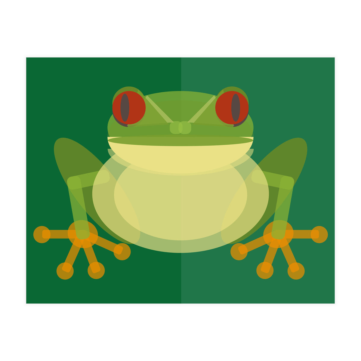Mid Century Geometric Tree Frog (Print Only)