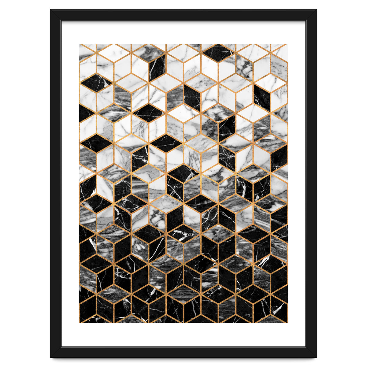 Marble Cubes - Black and White