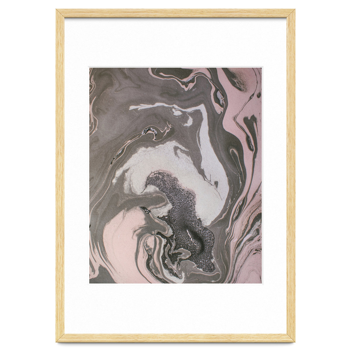 Pink and gray marbled paper