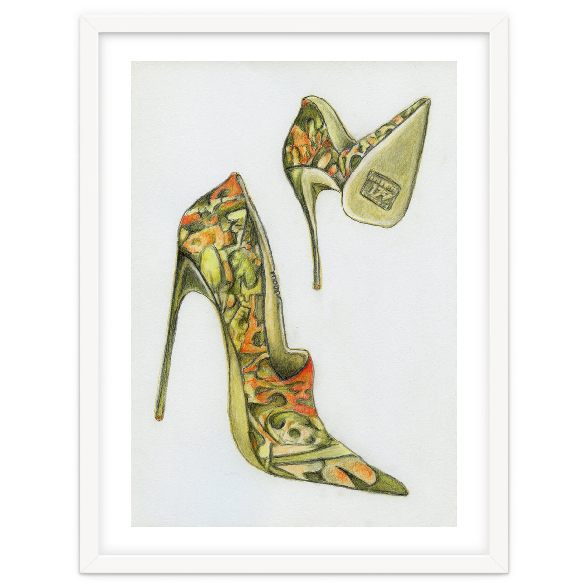 Green stiletto shoes