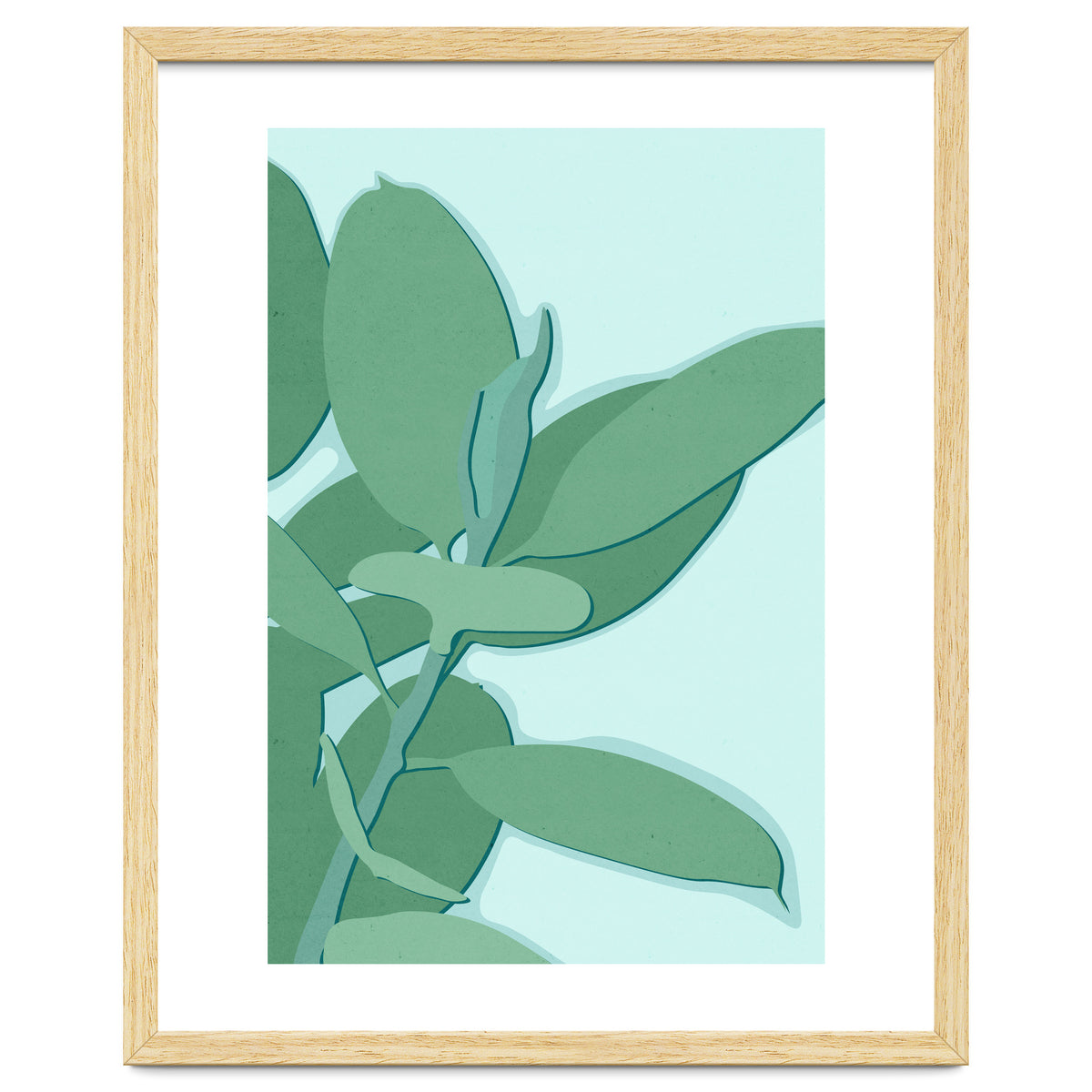 Minimal Rubber Tree Leaves - Greener Eden