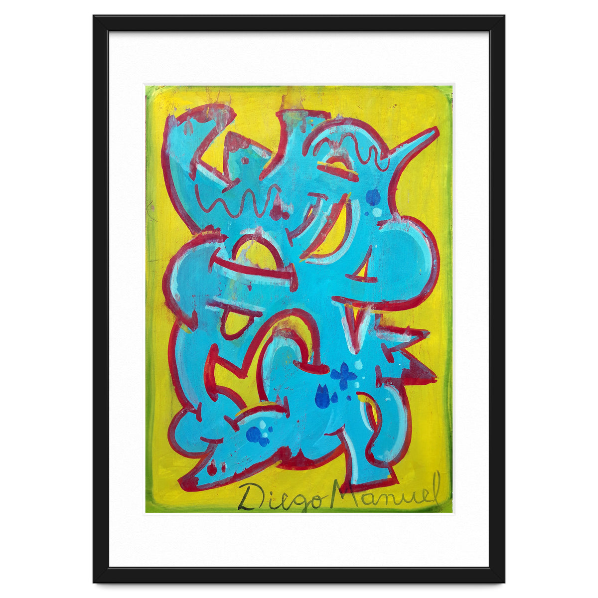 Forma Celeste Sobre Amarillo 3