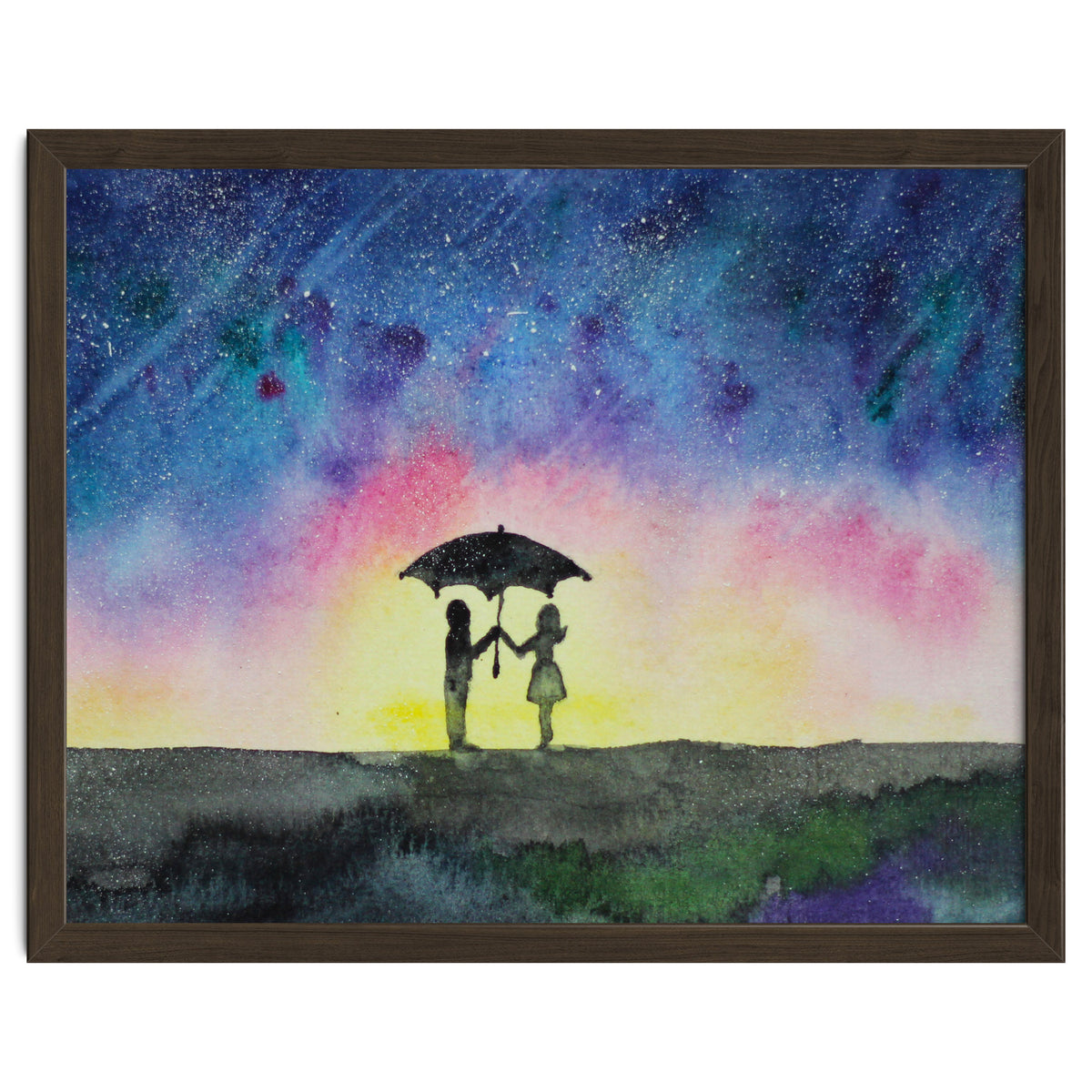 Under the star rain || watercolor