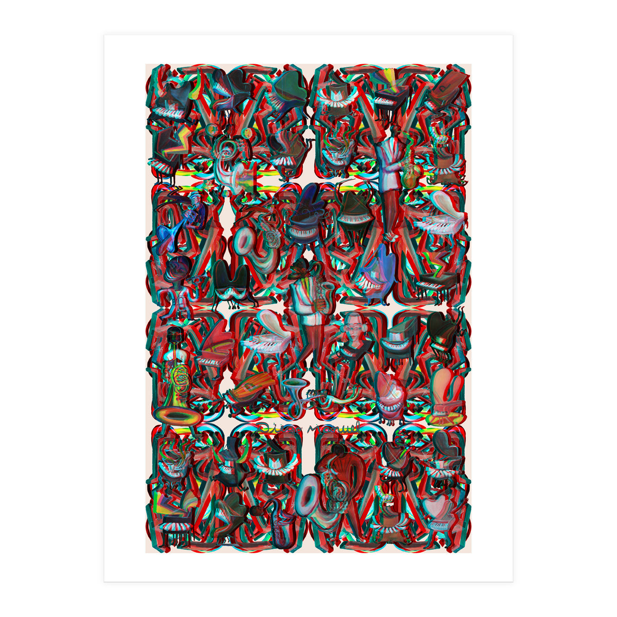 Formas 14 34 3d And Pianos (Print Only)