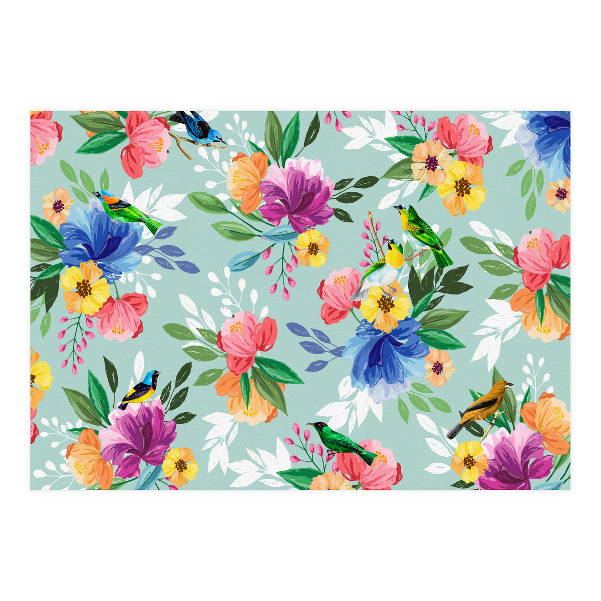 Flowers Birds (Print Only)