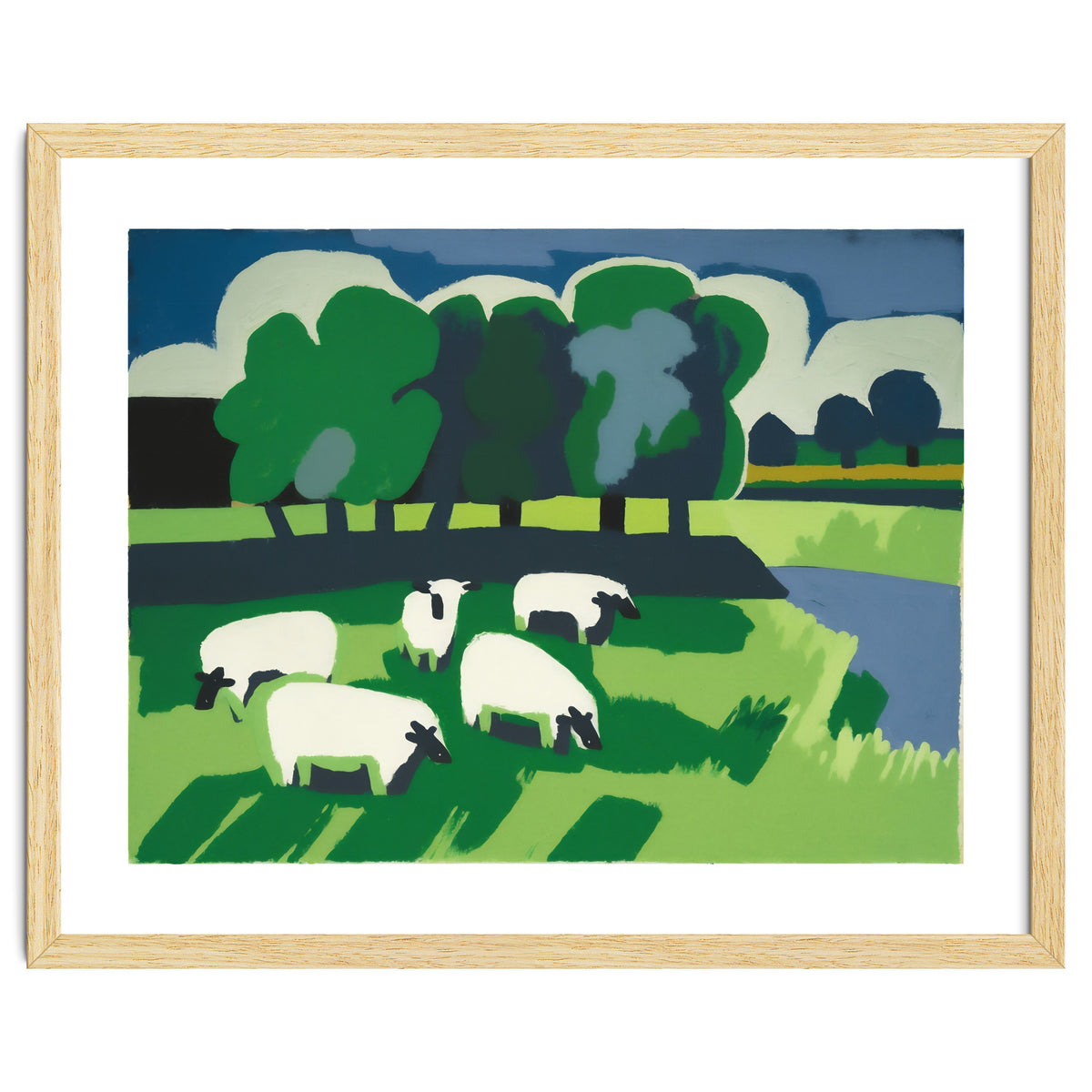 Sheep In A Field Impressionist Landscape