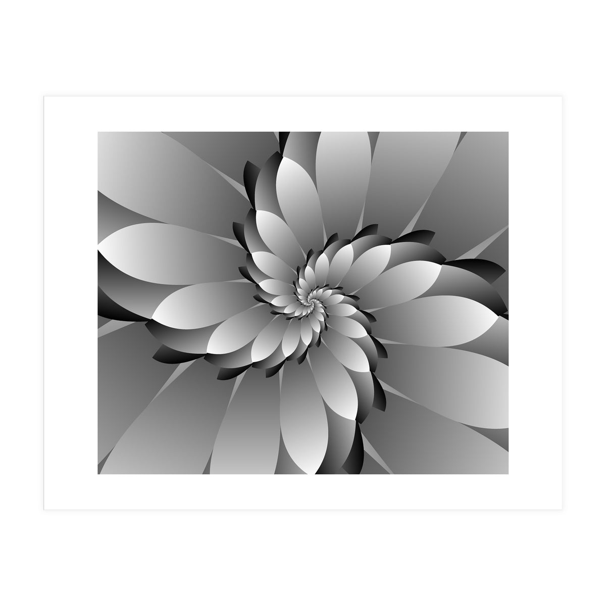 BLACK Floral 3D ART (Print Only)